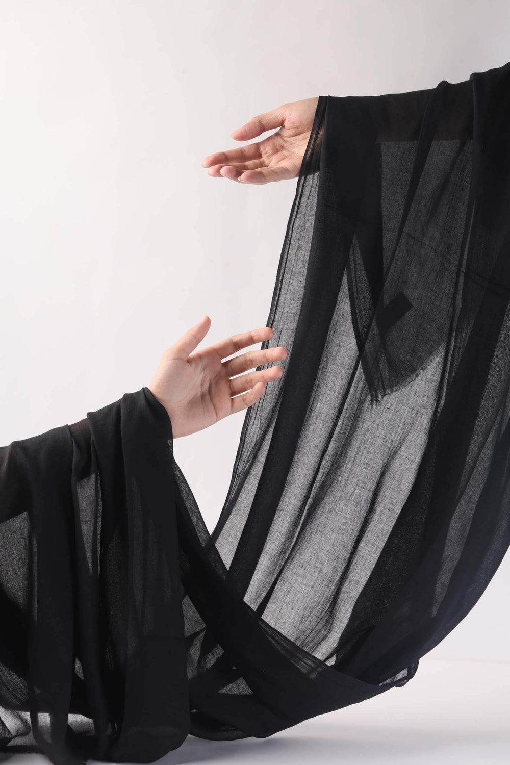 Lawn Basic Black Stole - Al-Deebaj