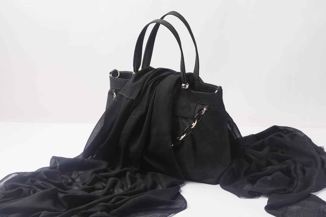 Lawn Basic Black Stole - Al-Deebaj