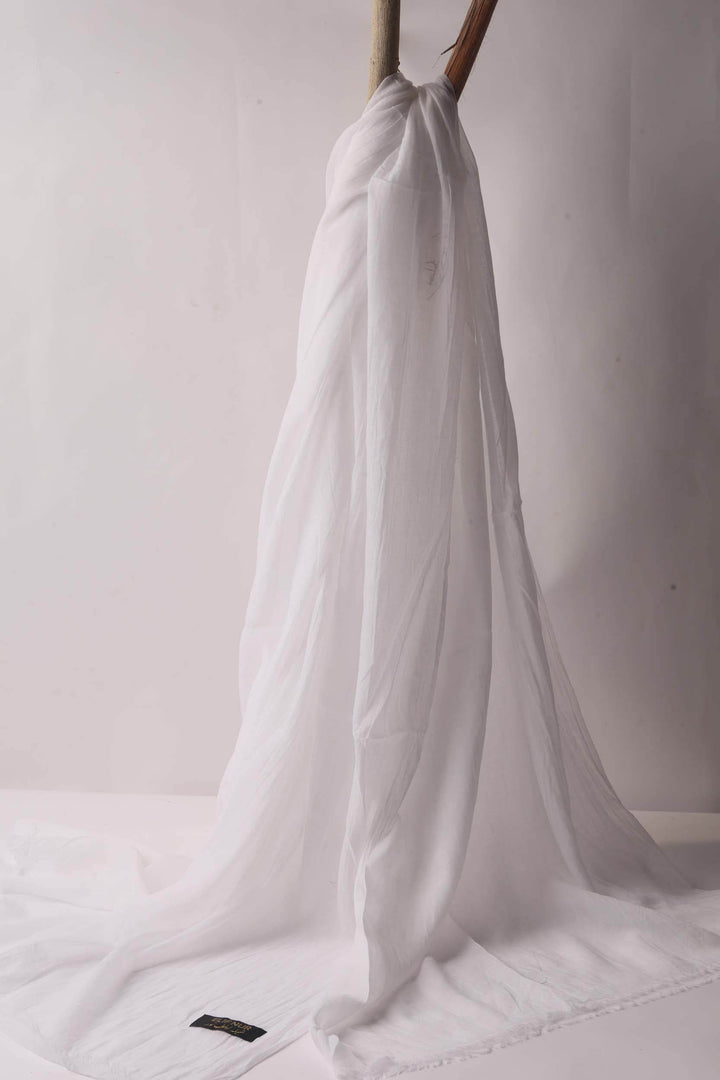 Lawn Basic White Stole - Al-Deebaj