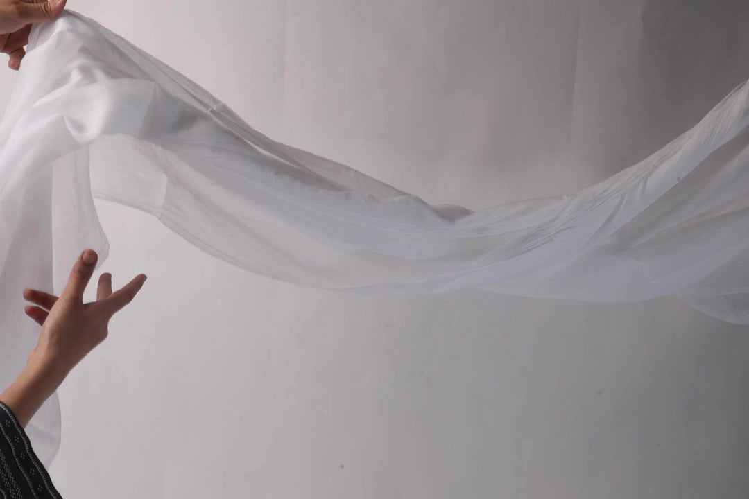 Lawn Basic White Stole - Al-Deebaj