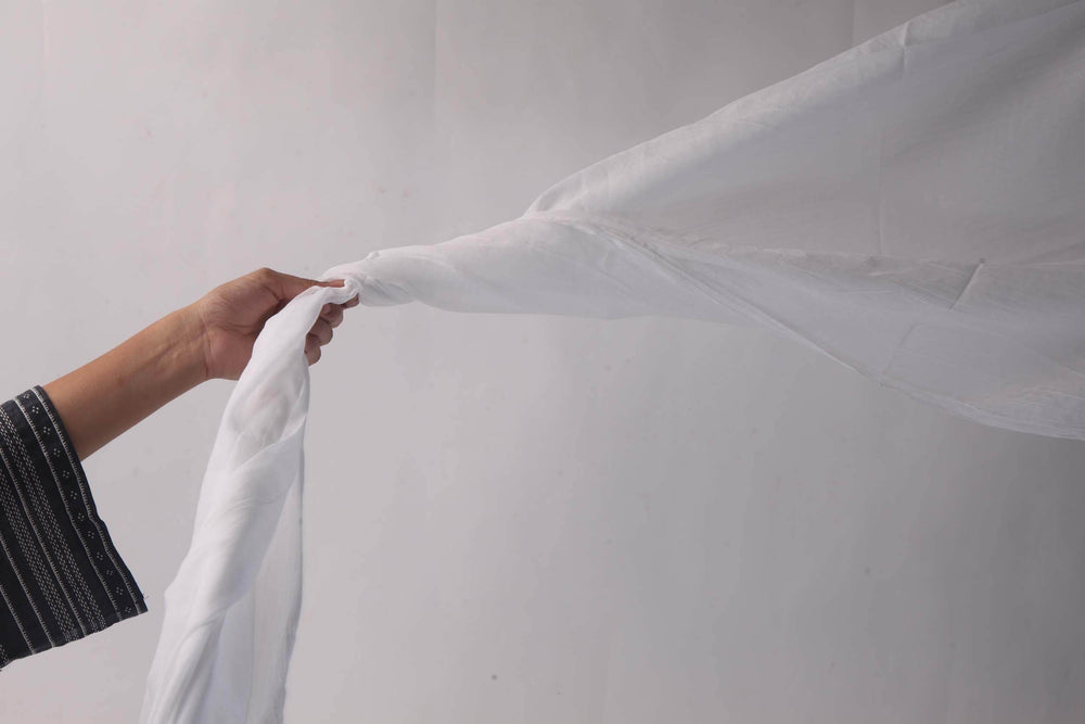 Lawn Basic White Stole - Al-Deebaj