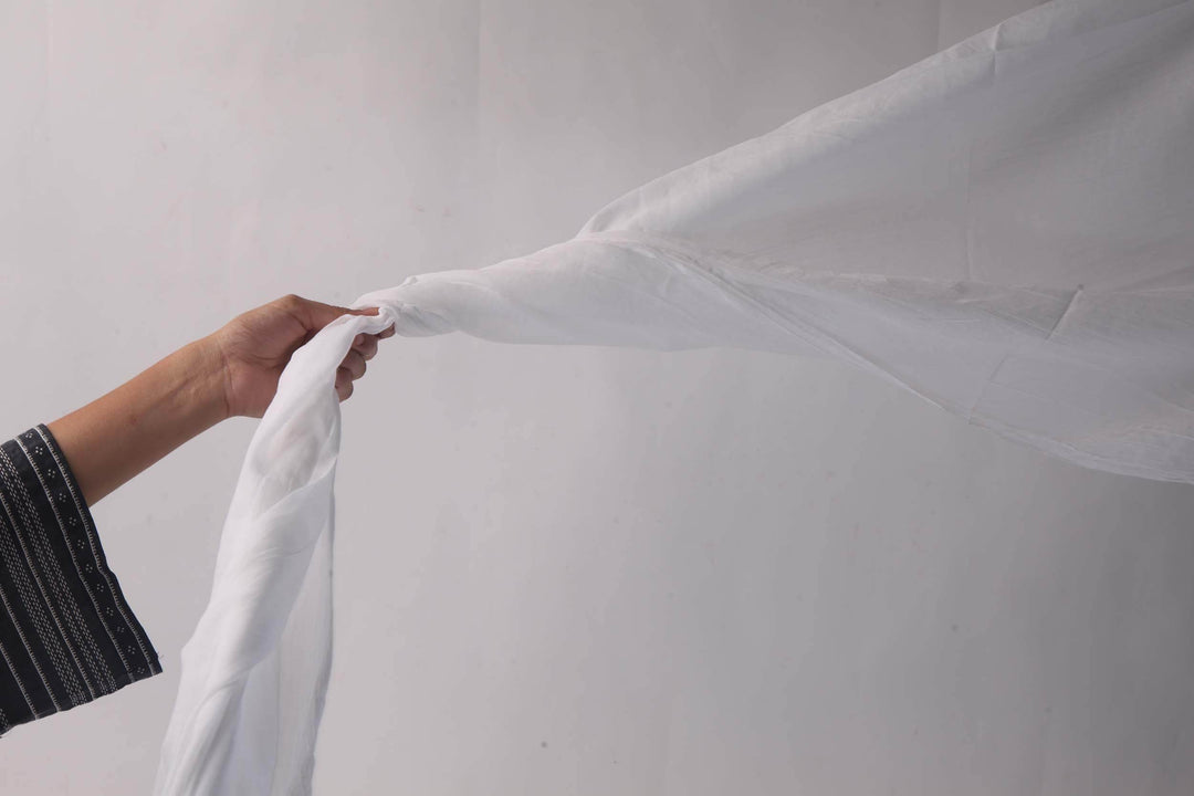 Lawn Basic White Stole - Al-Deebaj