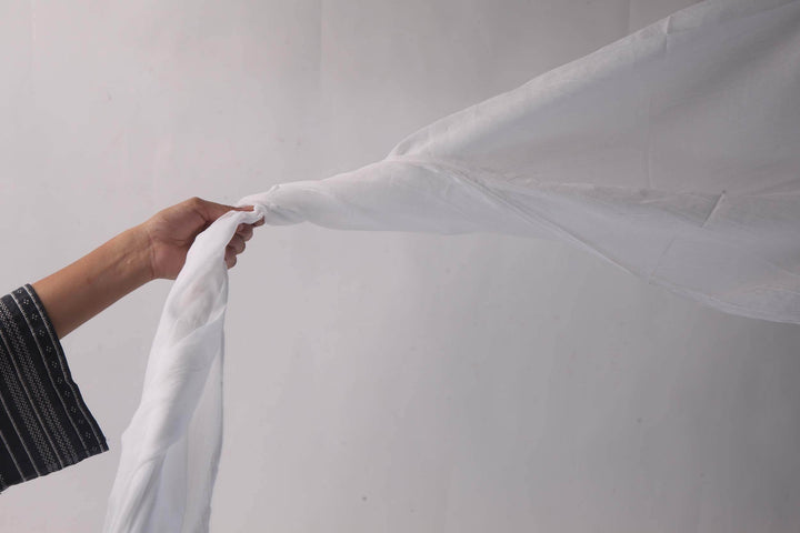 Lawn Basic White Stole - Al-Deebaj