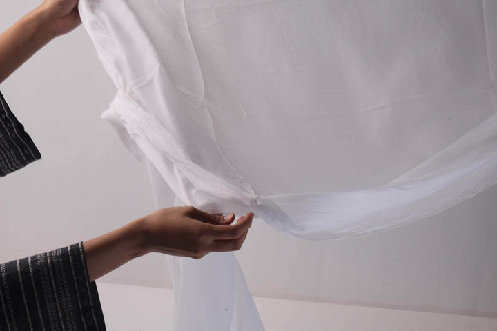 Lawn Basic White Stole - Al-Deebaj