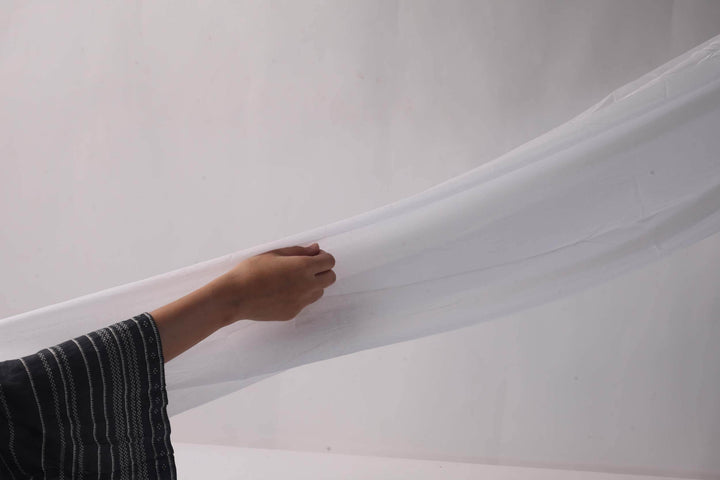 Lawn Basic White Stole - Al-Deebaj