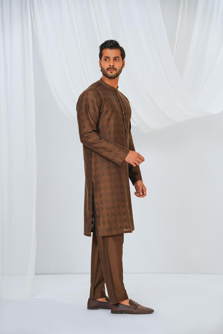 Brown Plain Kurta Pajama | KP-037