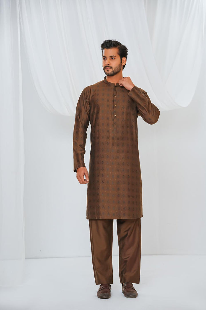 Brown Plain Kurta Pajama | KP-037