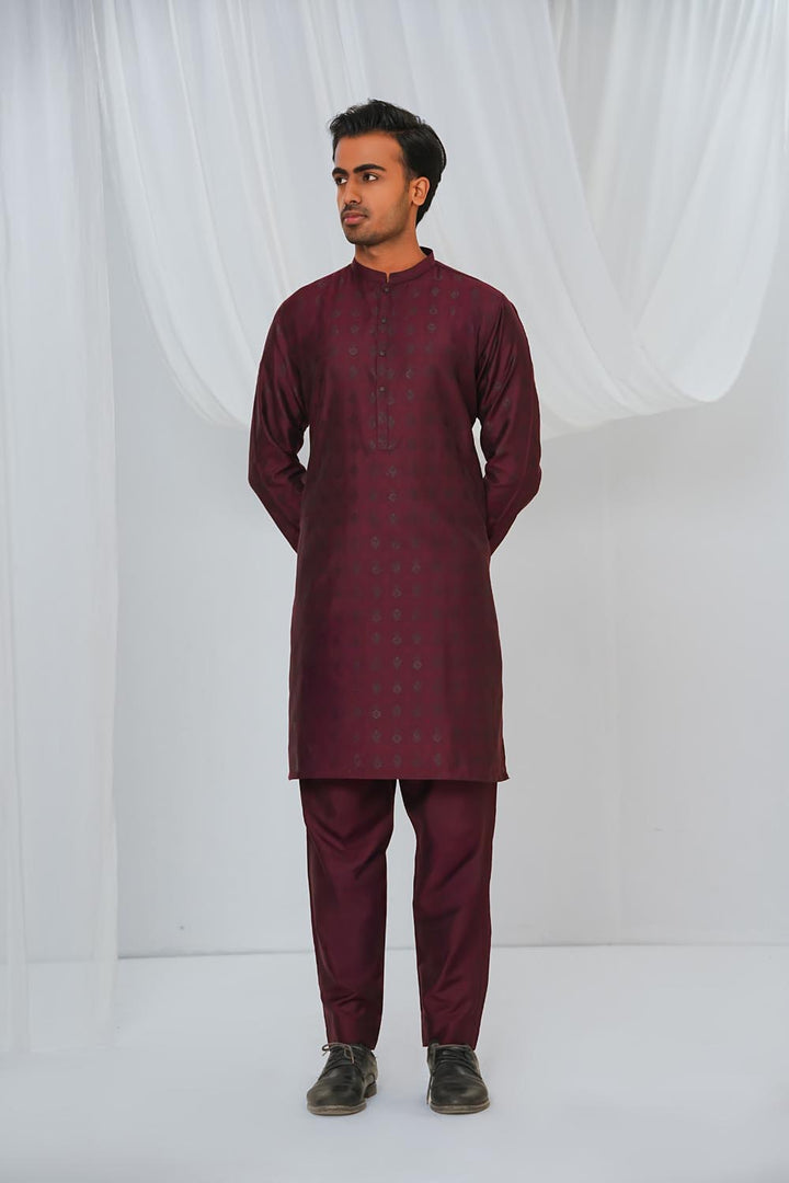 Maroon Plain Kurta Pajama | KP-038