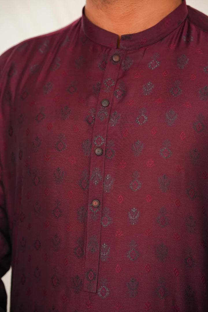 Maroon Plain Kurta Pajama | KP-038