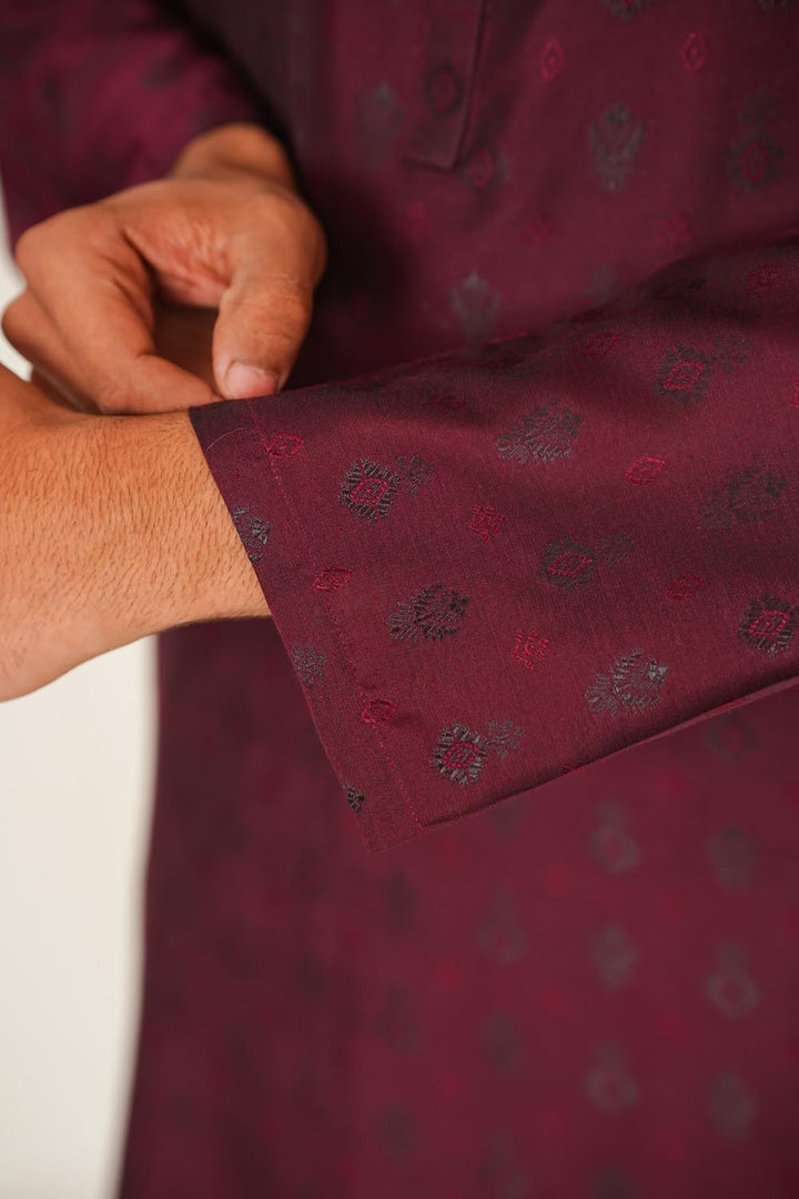 Maroon Plain Kurta Pajama | KP-038