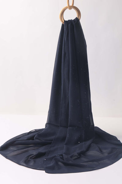 Chiffon Navy Blue Stole