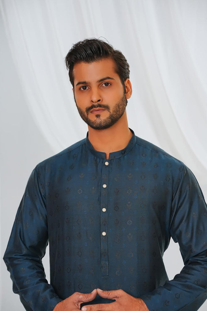 Peacock Plain Kurta Pajama | KP-043