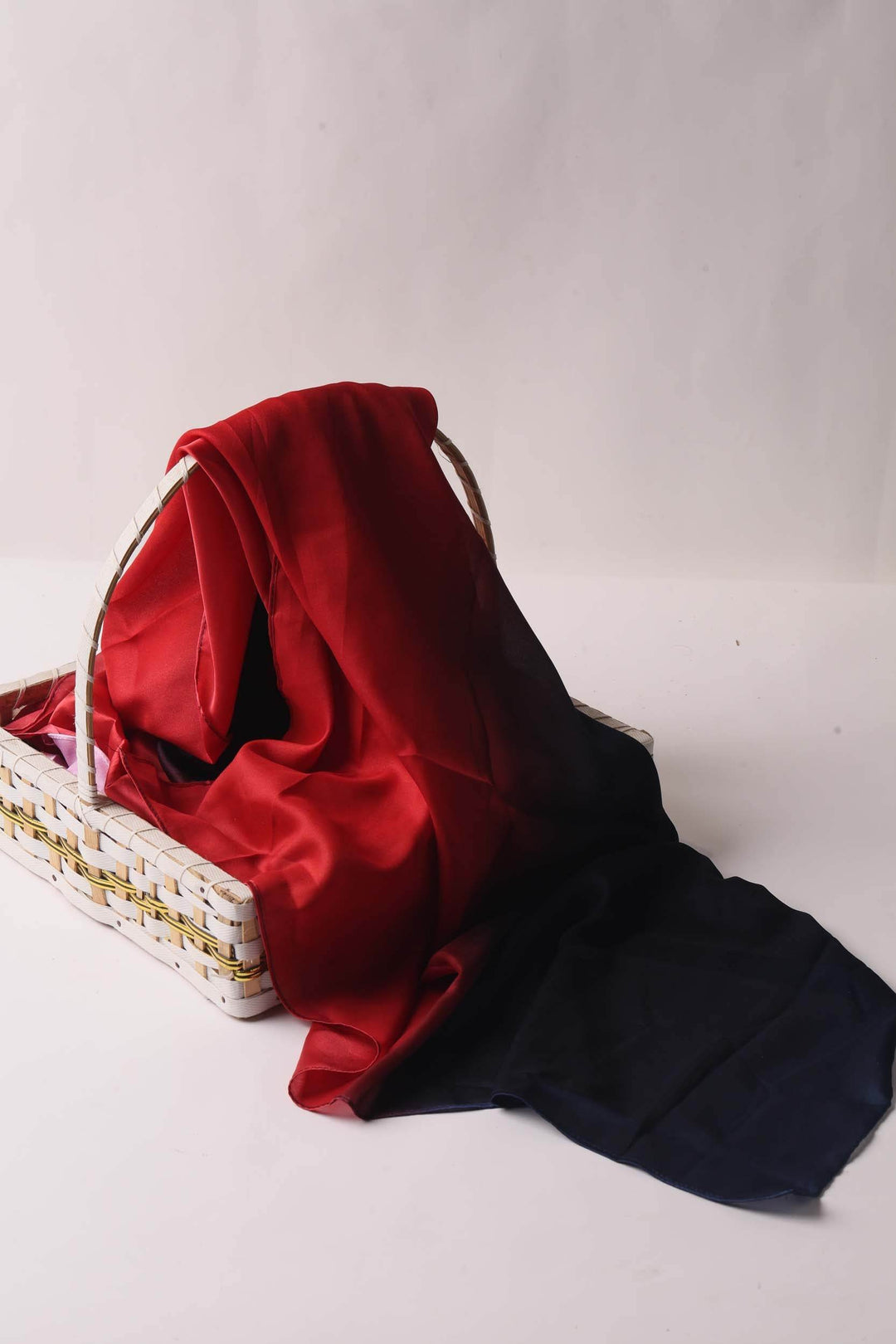 Silk 2 Tone Red & Navy - Al-Deebaj