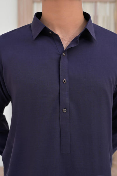 Purple Plain Oxford Kurta Shalwar - Al-Deebaj