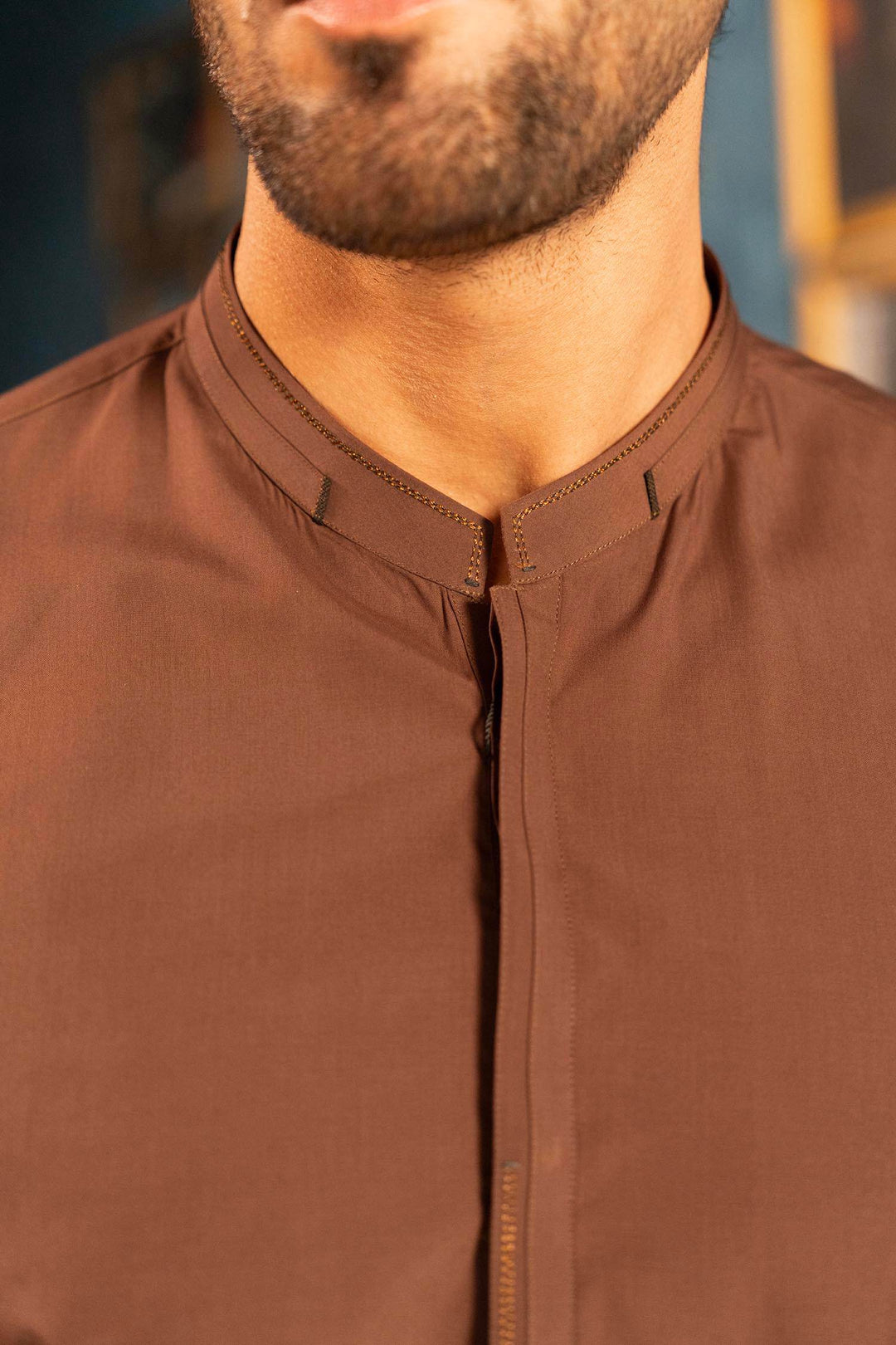 Dark Brown Blended Kameez Shalwar | ADKS-054 - Al-Deebaj