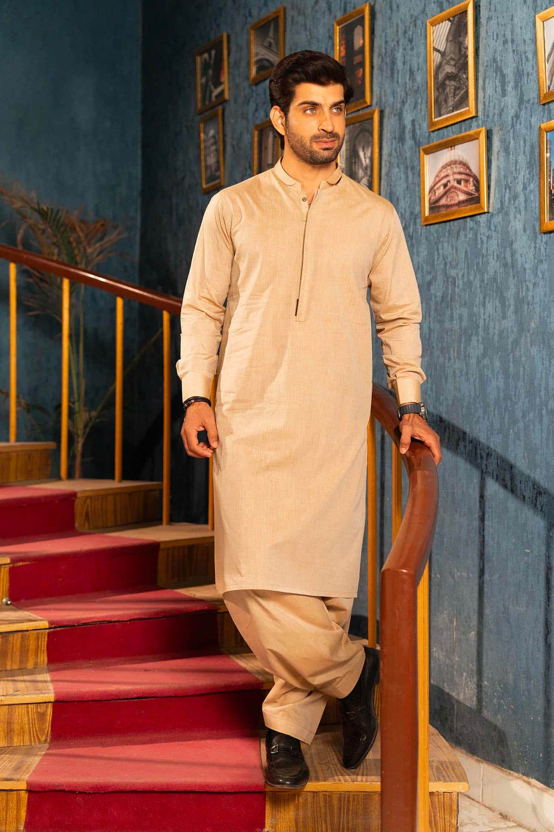 Fawn Shamray Kameez Shalwar | ADKS-063 - Al-Deebaj