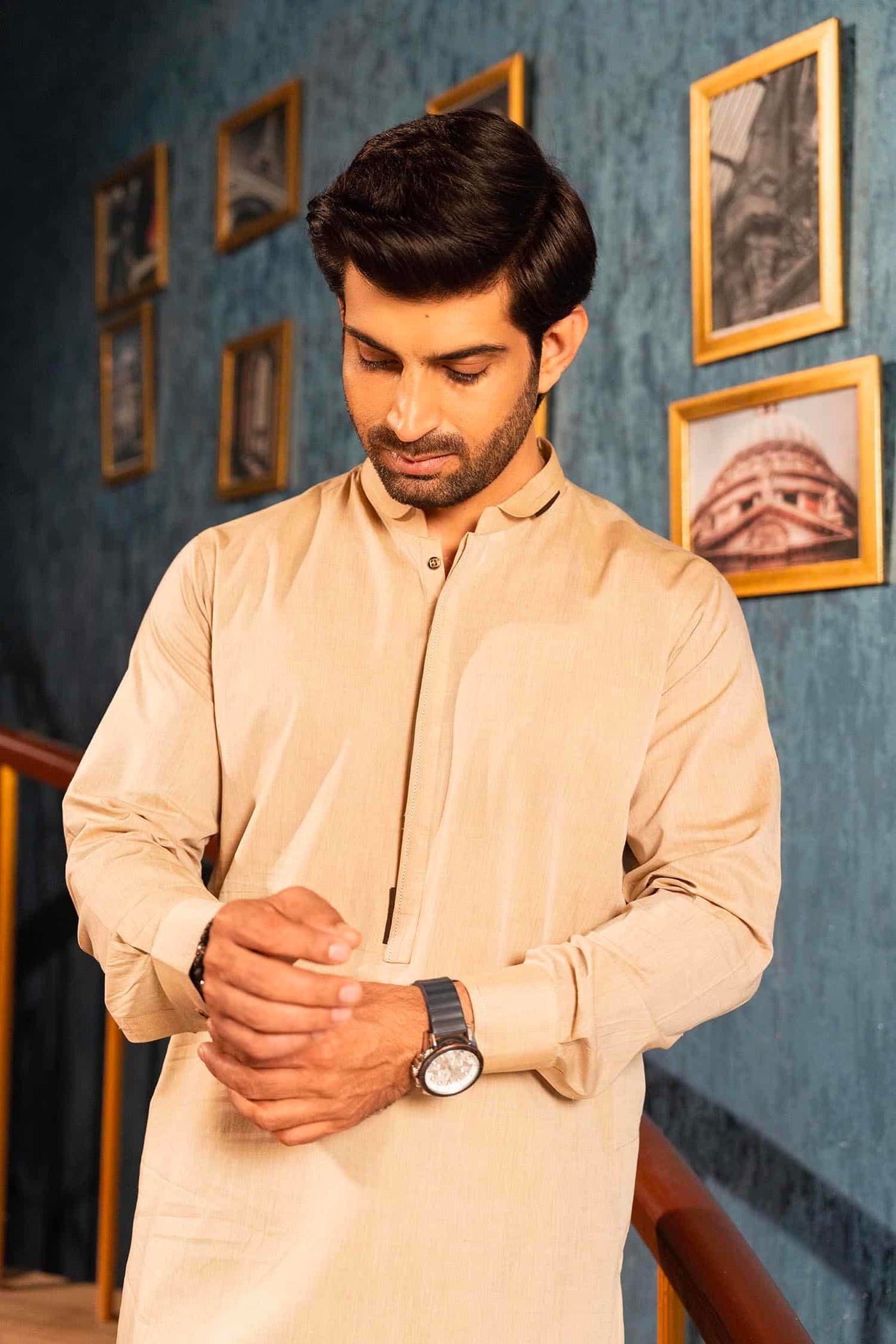 Fawn Shamray Kameez Shalwar | ADKS-063 - Al-Deebaj